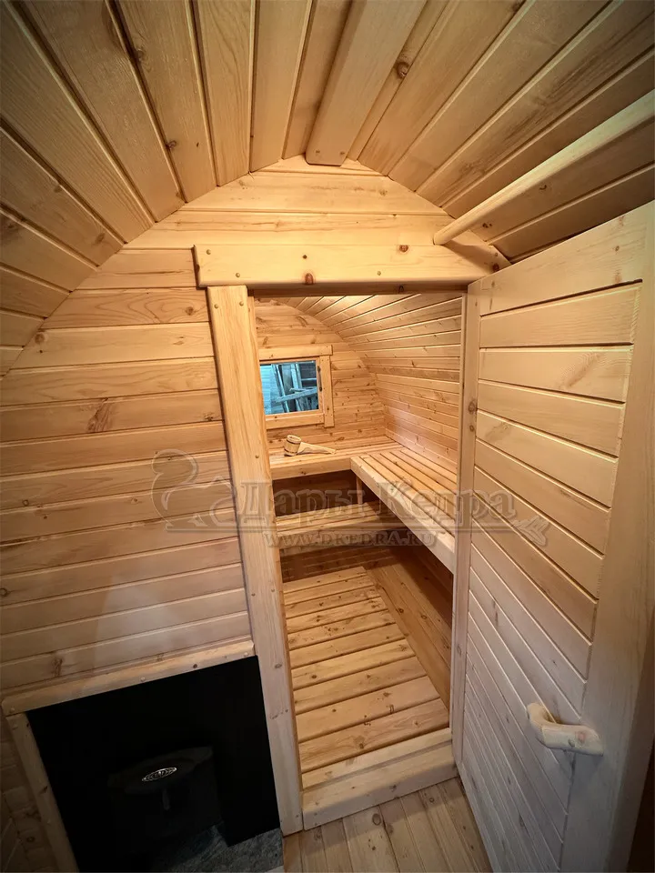 Баня «Викинг» из кедра 6х2,2 метра с боковым входом